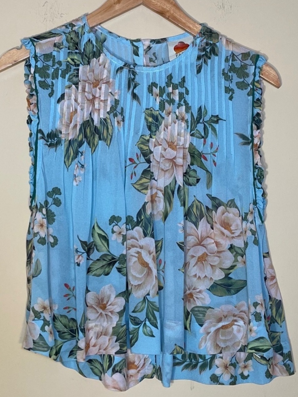 Farm rio blue floral blouse